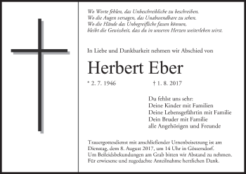 Anzeige von Herbert Eber von MGO