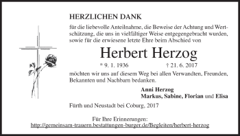Anzeige von Herbert Herzog von MGO