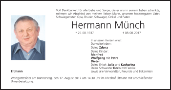 Anzeige von Hermann Münch von MGO