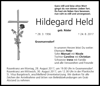 Anzeige von Hildegard Held von MGO