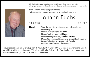 Anzeige von Johann Fuchs von MGO