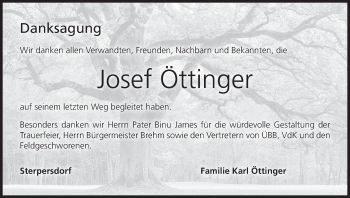 Anzeige von Josef Öttinger von MGO