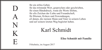 Anzeige von Karl Schmidt von MGO