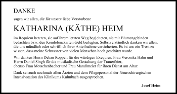 Anzeige von Katharina Heim von MGO