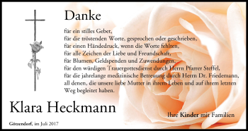 Anzeige von Klara Heckmann von MGO