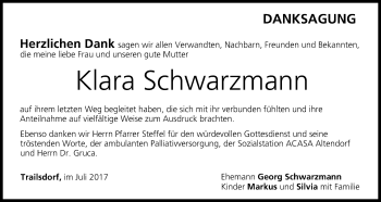Anzeige von Klara Schwarzmann von MGO