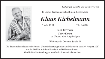 Anzeige von Klaus Kichelmann von MGO