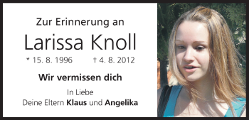 Anzeige von Larissa Knoll von MGO