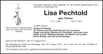 Anzeige von Lisa Pechtold von MGO