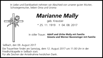 Anzeige von Marianne Mally von MGO