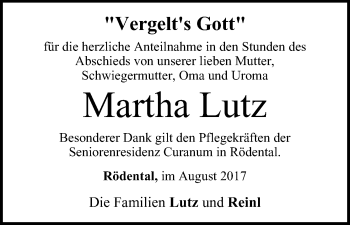 Anzeige von Martha Lutz von MGO