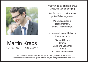 Anzeige von Martin Krebs von MGO