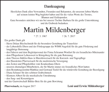 Anzeige von Martin Mildenberger von MGO