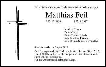 Anzeige von Matthias Feil von MGO