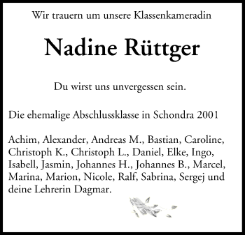 Anzeige von Nadine Rüttger von MGO