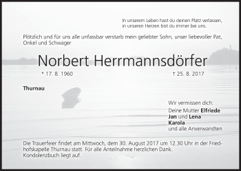 Anzeige von Norbert Hermannsdörfer von MGO