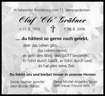 Anzeige von Olaf Gräber von MGO