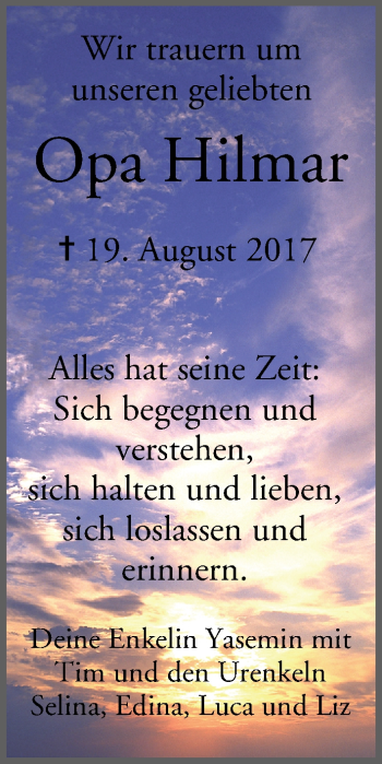 Anzeige von Opa Hilmar  von MGO