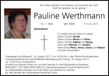 Anzeige von Pauline Werthmann von MGO