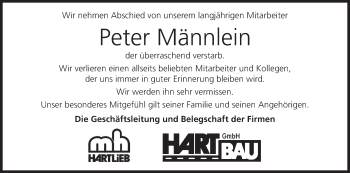 Anzeige von Peter Männlein von MGO