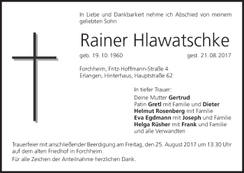 Anzeige von Rainer Hlawatschke von MGO