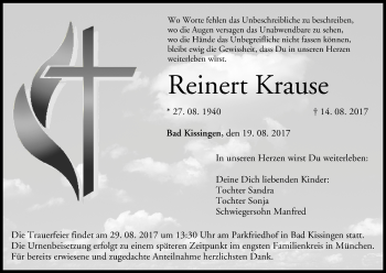 Anzeige von Reinert Krause von MGO