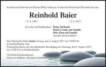 Anzeige von Reinhold Baier von MGO