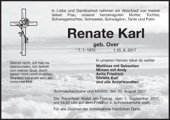Anzeige von Renate Karl von MGO