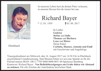 Anzeige von Richard Bayer von MGO