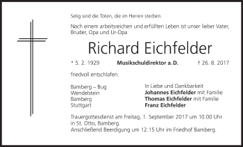 Anzeige von Richard Eichfelder von MGO