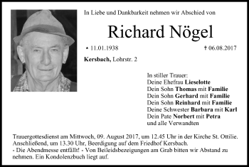 Anzeige von Richard Nögel von MGO