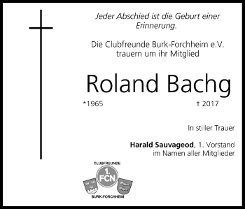 Anzeige von Roland Bachg von MGO