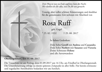 Anzeige von Rosa Ruff von MGO