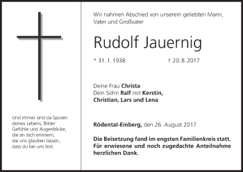 Anzeige von Rudolf Jauernig von MGO