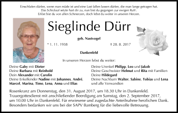 Anzeige von Sieglinde Dürr von MGO