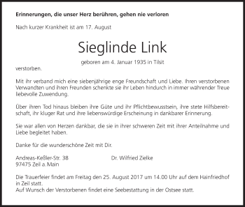 Anzeige von Sieglinde Link von MGO