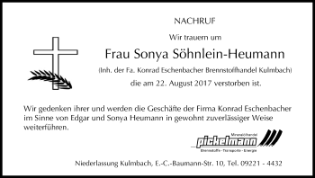 Anzeige von Sonya Söhnlein-Heumann von MGO