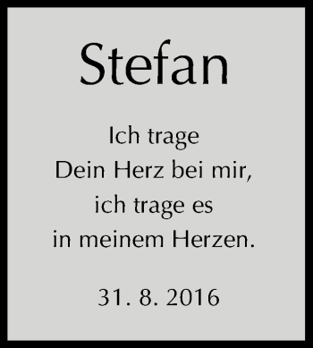 Anzeige von Stefan Hahn von MGO