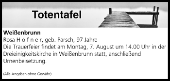 Anzeige von Totentafel vom 05.08.2017 von MGO