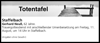 Anzeige von Totentafel vom 11.08.2017 von MGO