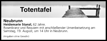 Anzeige von Totentafel vom 17.08.2017 von MGO