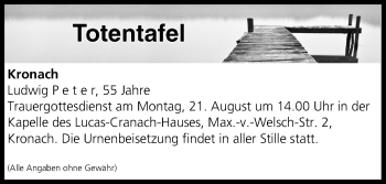 Anzeige von Totentafel vom 19.08.2017 von MGO
