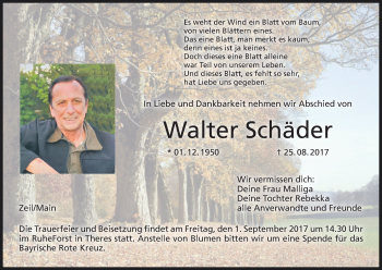 Anzeige von Walter Schäder von MGO