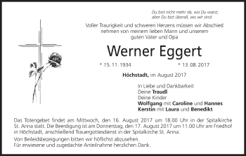 Anzeige von Werner Eggert von MGO