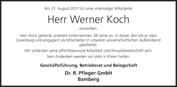 Anzeige von Werner Koch von MGO