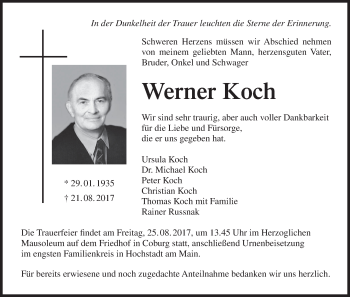 Anzeige von Werner Koch von MGO