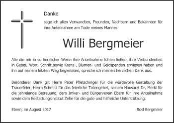 Anzeige von Willi Bergmeier von MGO