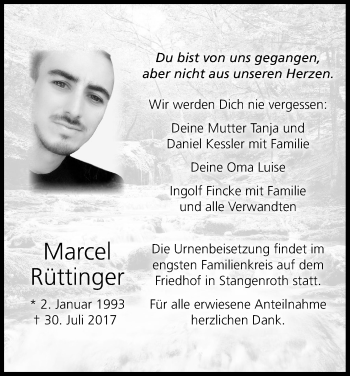 Anzeige von Marcel Rüttinger von MGO