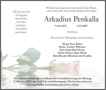 Anzeige von Arkadius Penkalla von MGO