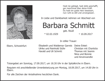 Anzeige von Barbara Schmitt von MGO